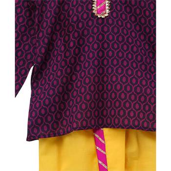 Jaipuri Print Cambric Cotton Dhoti Kurta  Purple 3