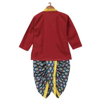 Jaipuri Print Cambric Cotton Dhoti Kurta  Blue 2
