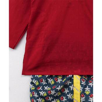 Jaipuri Print Cambric Cotton Dhoti Kurta  Blue 3