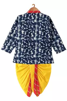 Jaipuri Print Cambric Cotton Dhoti Kurta  Indigo