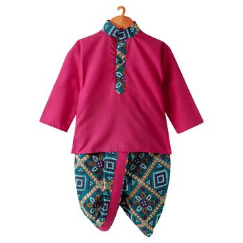 Bandhni Print Dhoti Kurta   Pink 1