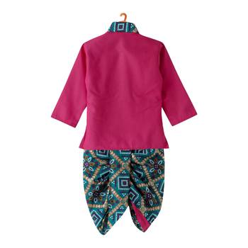 Bandhni Print Dhoti Kurta   Pink 2