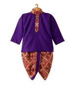 Bandhni Print Dhoti Kurta   Purple