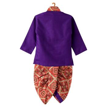 Bandhni Print Dhoti Kurta   Purple 2