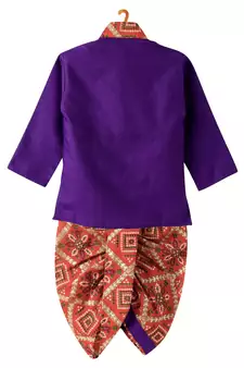 Bandhni Print Dhoti Kurta   Purple