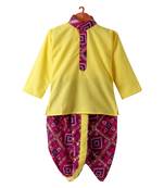 Bandhni Print Dhoti Kurta   Yellow