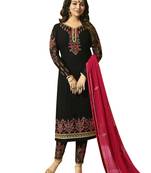 Black embroidered georgette salwar with dupatta