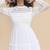 Khwaab White Lace Yoke Sheer Dress