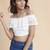 Khwaab White Off Shoulder Lace Crop Top