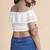 Khwaab White Off Shoulder Lace Crop Top
