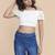 Khwaab White Off Shoulder Lace Crop Top
