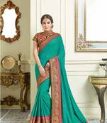 Green Embroidered Silk Saree With Blouse