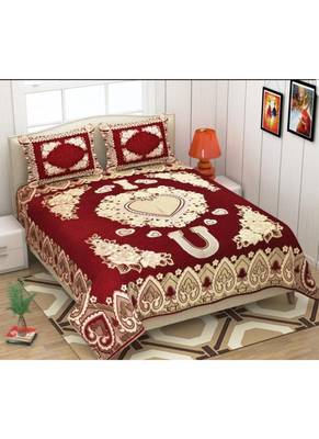 multicolor printed Soft Touch Fabric Double bed sheet and two pillow cover 1