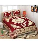 multicolor printed Soft Touch Fabric Double bed sheet and two pillow cover