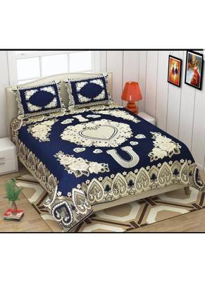 multicolor printed Soft Touch Fabric Double bed sheet and two pillow cover 1
