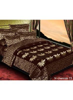 multicolor printed Soft Touch Fabric Double bed sheet and two pillow cover 1