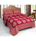multicolor printed Soft Touch Fabric Double bed sheet and two pillow cover