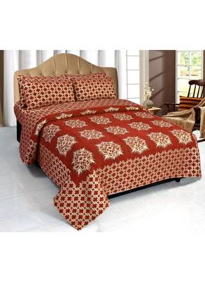 multicolor printed Soft Touch Fabric Double bed sheet and two pillow cover 1