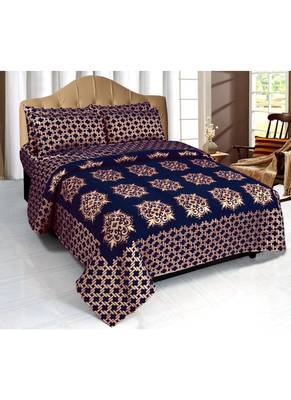 multicolor printed Soft Touch Fabric Double bed sheet and two pillow cover 1