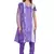 Purple printed Cotton unstitched salwar with dupatta