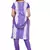 Purple printed Cotton unstitched salwar with dupatta