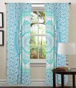 Green Ombre Window Curtain Drape Panel Sheer Valances Mandala Curtains