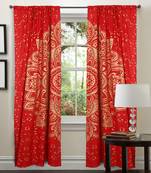 Indian Red Golden Big Flower Decorative Curtains Throw Hippie Tapestries Mandala Drapery
