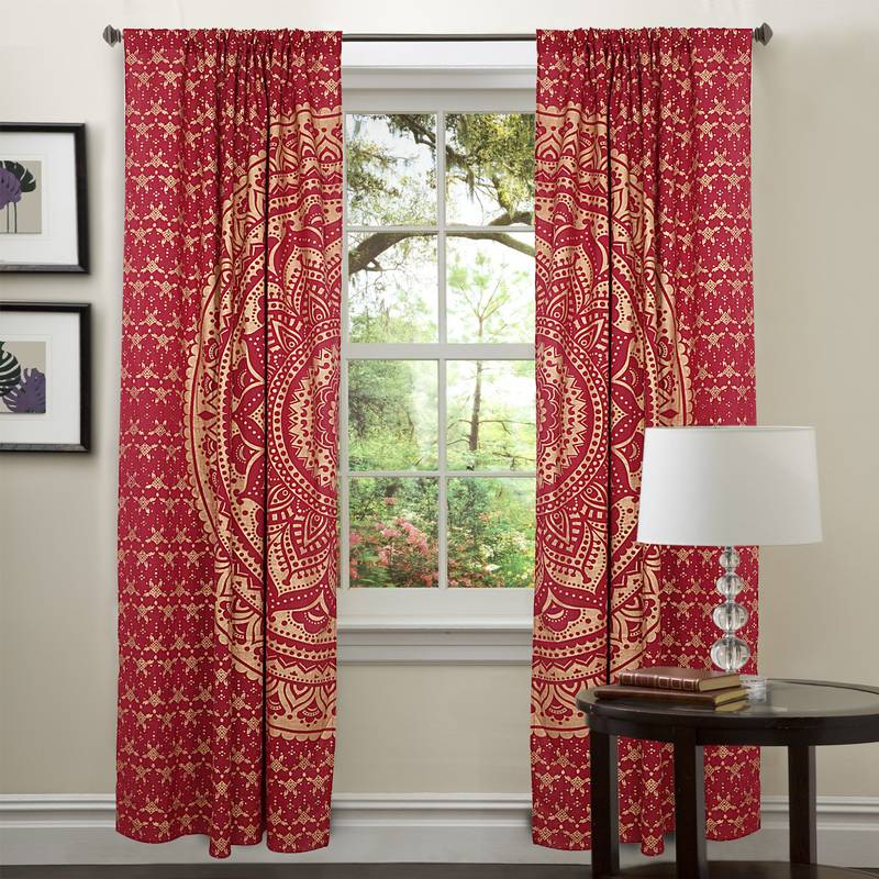Indian Ombre Mandala Hippie Tapestry Door Curtain Decor Window