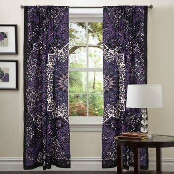 Star Mandala Window Curtains Net Sheer Drape Balcony Decor Home Curtain Bohemian 1