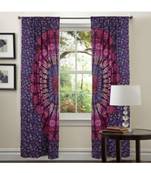 Boho Floral Mandala Curtains Net Sheer Drape Room  Balcony Decor Window Curtain