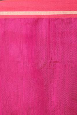Orange Hand Woven Blended Cotton Saree With Blouse 3