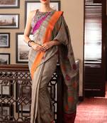Ghicha Silk Cotton Saree With Floral Design