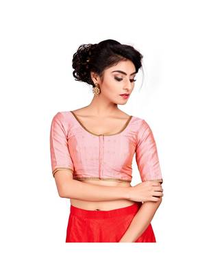Light Pink Dupion Silk Designer Padded Blouse 1