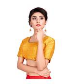 Yellow Dupion Silk Designer Padded Blouse