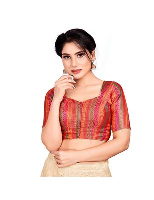 Multicolored Brocade Designer Padded Blouse 1