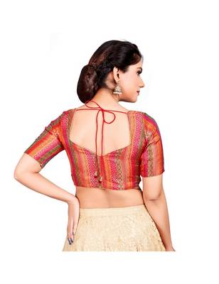 Multicolored Brocade Designer Padded Blouse 2