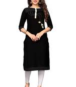 Black embroidered cotton kurtis