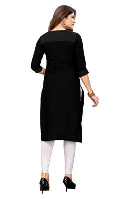 Black embroidered cotton kurtis 2