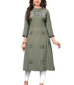 Grey printed cotton kurtis