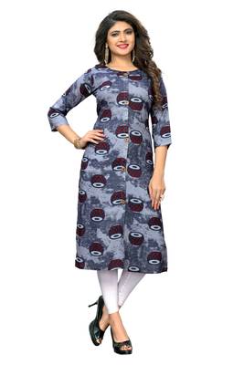 Grey printed rayon ethnic-kurtis 1