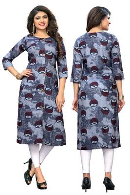 Grey printed rayon ethnic-kurtis 5