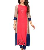 Multicolor embroidered rayon kurtis