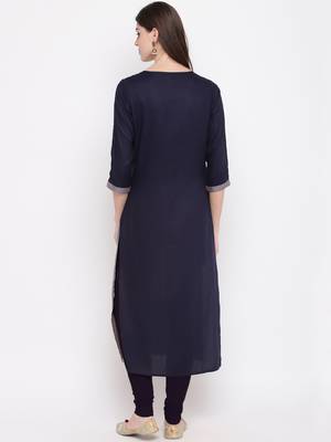 Grey embroidered rayon kurtis 2