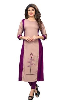 Multicolor embroidered rayon kurtis 1