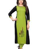 Multicolor embroidered rayon kurtis