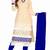 Beige chanderi embroidered unstitched salwar with dupatta