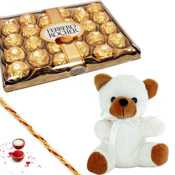 Aapno Rajasthan 24 Pc Ferrero Rocher Teddy Bear And Diwali Hamper 1