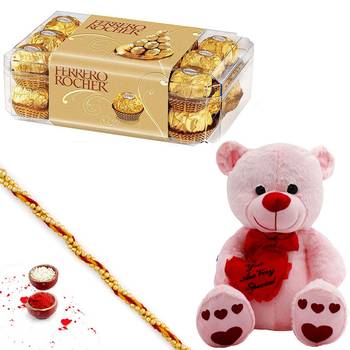 Aapno Rajasthan 16 Pc Ferrero Rocher Teddy Bear And Diwali Hamper 1