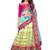 Green lace net semi stitched lehenga with dupatta
