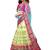 Green lace net semi stitched lehenga with dupatta